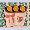 Candy Cane Bow on Blush Dinner Napkins