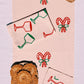 Candy Cane Bows on Blush Table Runner