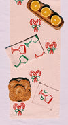 Candy Cane Bows on Blush Table Runner