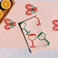 Holiday Cheers on Blush Dinner Napkins