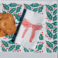 Striped Bows on White Dinner Napkins