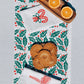 Holly Toss on White Table Runner