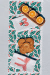 Holly Toss on White Table Runner