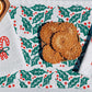 Candy Cane Bows on White Dinner Napkins