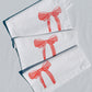 Striped Bows on White Table Runner