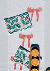 Striped Bows on White Table Runner