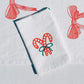 Candy Cane Bows on White Dinner Napkins