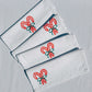 Candy Cane Bows on White Table Runner