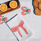 Striped Bows on White Dinner Napkins