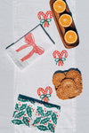 Candy Cane Bows on White Table Runner