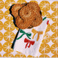 Holiday Bows on White Dinner Napkins