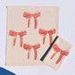 Striped Bow on Oatmeal Dinner Napkins