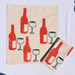 Holiday Wine on Oatmeal Dinner Napkins