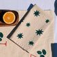 Green Stars on Oatmeal Dinner Napkins