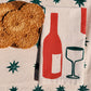 Holiday Wine on Oatmeal Dinner Napkins