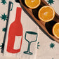 Holiday Wine on Oatmeal Dinner Napkins