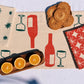 Holiday Wine on Oatmeal Table Runner