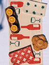 Holiday Wine on Oatmeal Table Runner