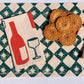 Holiday Wine on Oatmeal Dinner Napkins