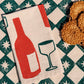 Holiday Wine on Oatmeal Dinner Napkins