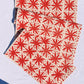 Red Floral Dots on Oatmeal Table Runner