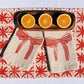 Striped Bow on Oatmeal Dinner Napkins
