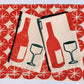 Holiday Wine on Oatmeal Dinner Napkins