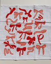 Bows on White Tea Towel