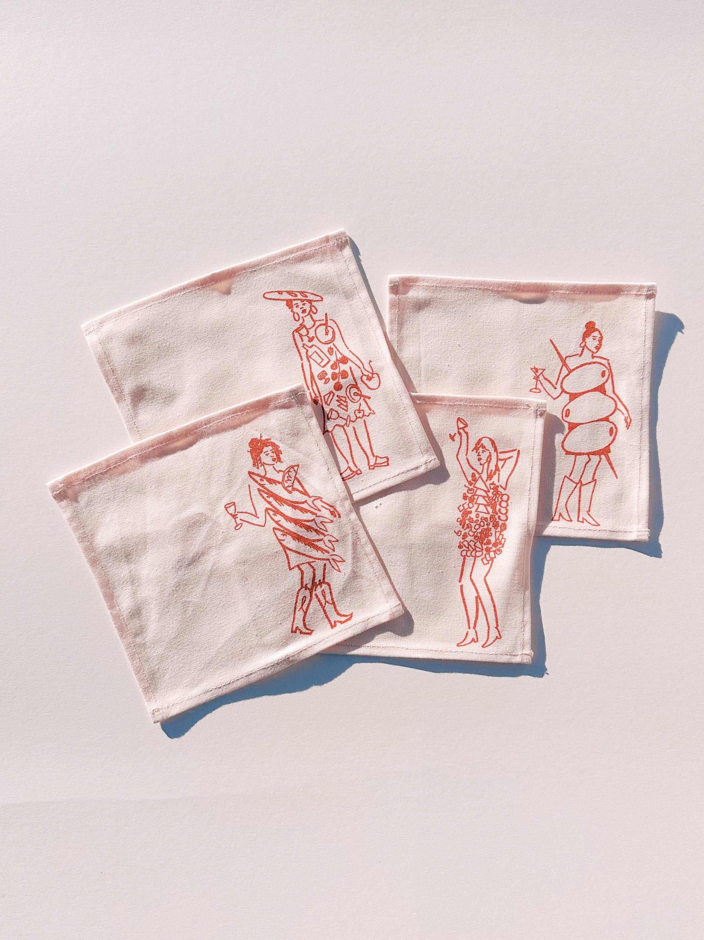 Julie Peach Cocktail Napkins - Thumbnail 3
