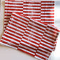 Red Stripe on White Table Runner