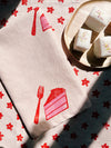 Cake on Blush Dinner Napkins