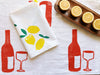 Red Wine on White Table Runner