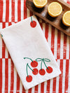 Red Cherry on White Dinner Napkins