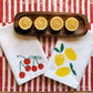 Red Stripe on White Table Runner