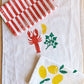 Lobster on White Table Runner