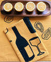 Wine on Mustard Dinner Napkins