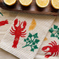 Lobster on Stripe Dinner Napkins