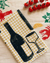 Wine on Gingham Dinner Napkins