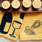 Wine on Mustard Dinner Napkins