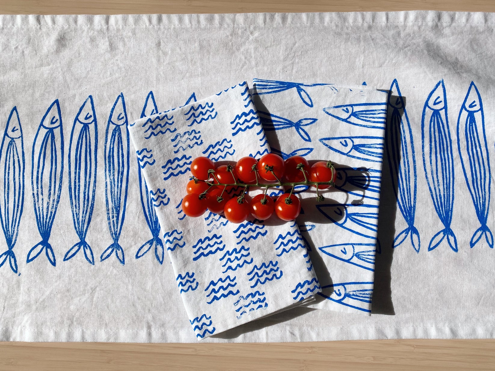 White Sardines Table Runner – Julie Peach