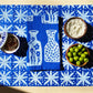 Blue Floral Dots Table Runner
