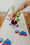 Berry Bowl on Stripe Table Runner