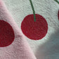 Glitter Cherries on Pink Tea Towel