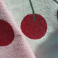 Glitter Cherries on White Tea Towel