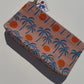 Palm Sunset Block Printed Zipper Pouch.